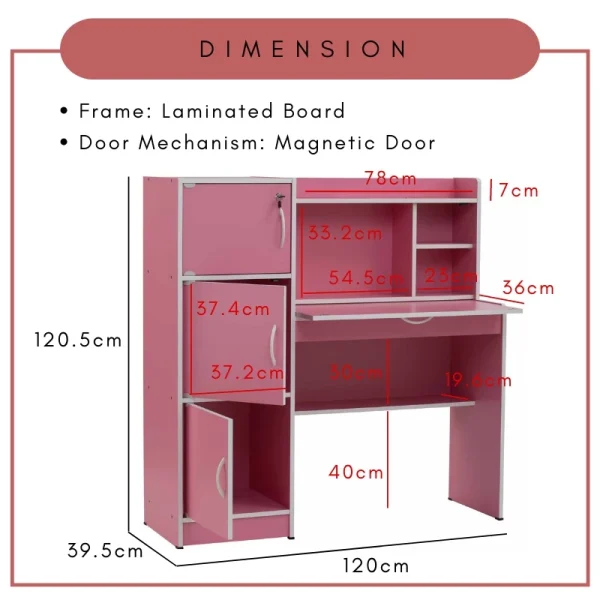 Random FAYNE Study Desk Study Table Children Writing Desk L120cm W39.5cm H120.5cm