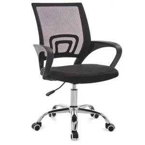 Mesh Office Chair with Ergonomic Design Chrome Leg Black