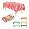Disposable Checkered Rectangular Plastic Waterproof Tablecloth