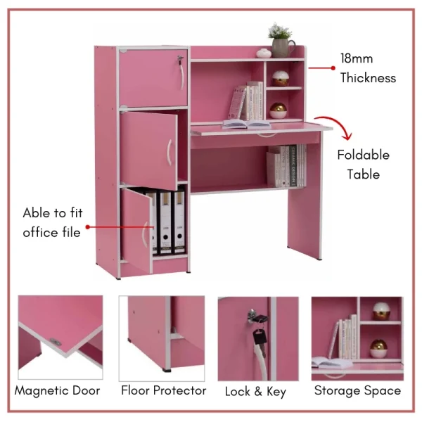 Random FAYNE Study Desk Study Table Children Writing Desk L120cm W39.5cm H120.5cm