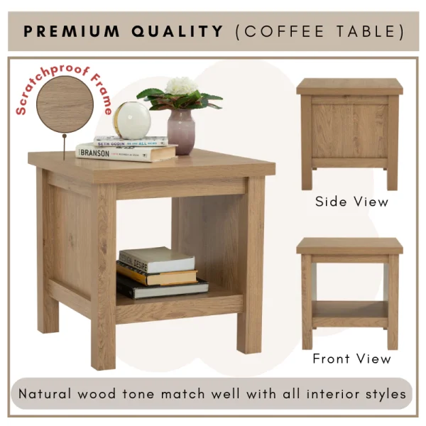 RHODES Muji Style Bedside Table L48cm W48cm H48cm