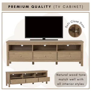 RHODES Wooden TV Cabinet L180cm W39cm H58cm