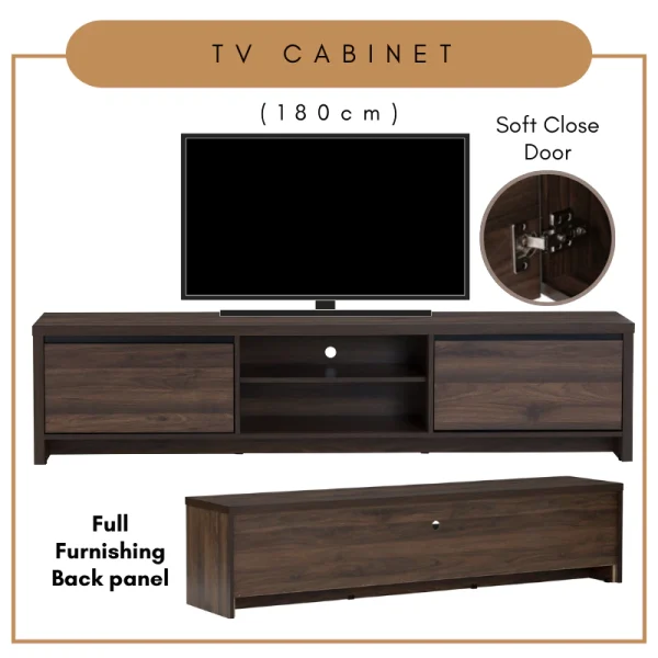 BELDEN TV Cabinet TV Rack L180cm W40cm H43.5cm