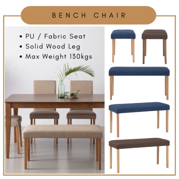 Random LENORE Bench Chair Long Chair Dining Chair Bench Cushion L93cm W38cm H47.5cm