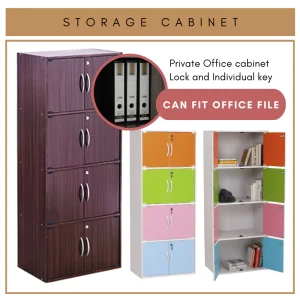 Random CODEY 8 Door Storage Box With Lock Locker File Book L61cm W39.5cm H150.5cm