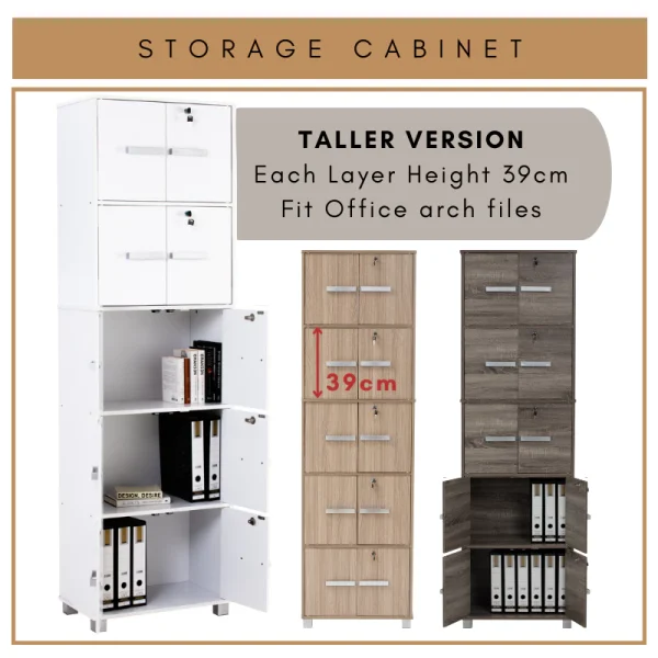 Random NAOMI 10 Door Storage Cabinet with Lock 5 Tier Locker L63.5cm W37cm H211cm