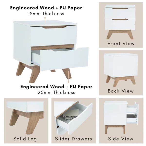 Random MANDO Bedside Table L48cm W40cm H54cm