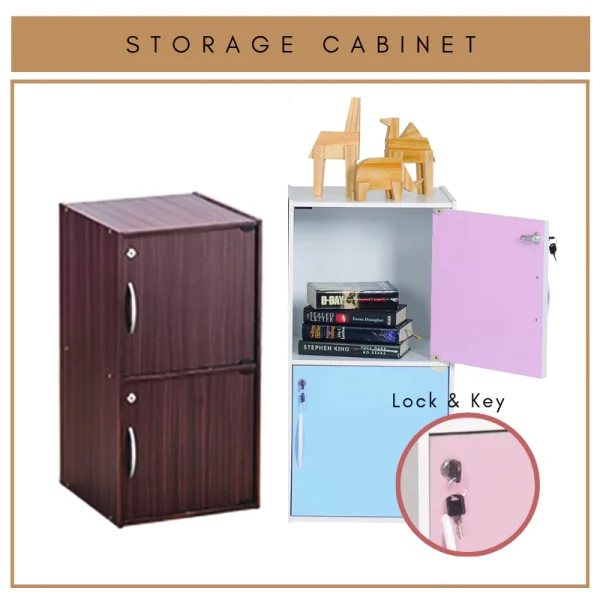 Random CODEY 2 Door Locker Cabinet Storage Cabinet File Rack L39.5cm W39.5cm H76cm