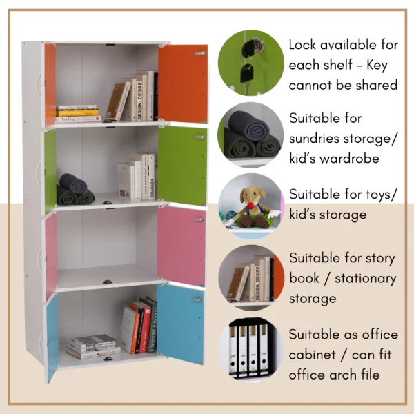 my-11134207-7r98u-ls87b3mube9j1e.webp Random CODEY 8 Door Storage Box With Lock Locker File Book L61cm W39.5cm H150.5cm