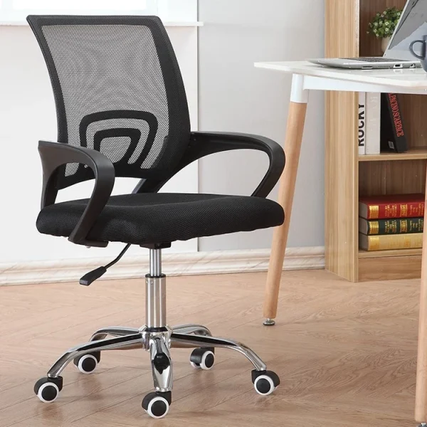 Mesh Office Chair with Ergonomic Design Chrome Leg Black