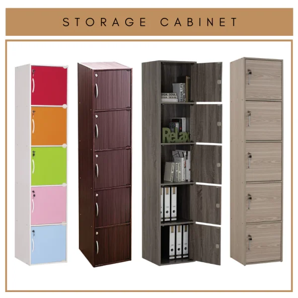 Random CODEY 5 Door Storage Cabinet Locker L39.5cm W39.5cm H188cm