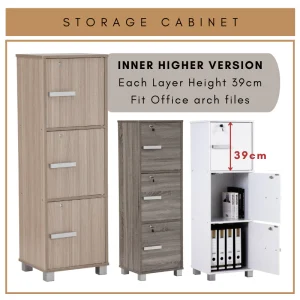 Random NAOMI 3 Door Storage with Lock L42cm W37cm H129.5cm