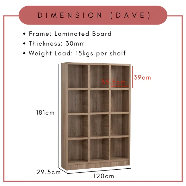Random HAVIR DAVE 12C Big Thick File Cabinet Office Rack Display Cabinet L120cm W29.5cm H181cm