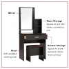 KEARNY Dressing Table with Chair Makeup Table Cosmetic Table L65cm W40cm H142cm