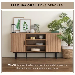 MALMO Sideboard Kitchen Cabinet L150cm W40cm H75cm