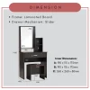 KEARNY Dressing Table with Chair Makeup Table Cosmetic Table L65cm W40cm H142cm