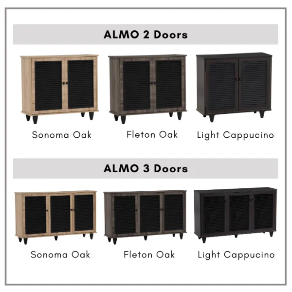 my-11134207-7rasd-mc1mw8r9lvvadf.webp Random ALMO 3 Door Wooden Shoe Cabinet Shoe Rack L111.5cm W29.5cm H67.5cm