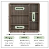 DUBLIN 3 Doors Low Wardrobe Cabinet Children Wardrobe L120cm W39.5cm H122cm