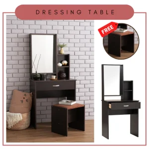 KEARNY Dressing Table with Chair Makeup Table Cosmetic Table L65cm W40cm H142cm