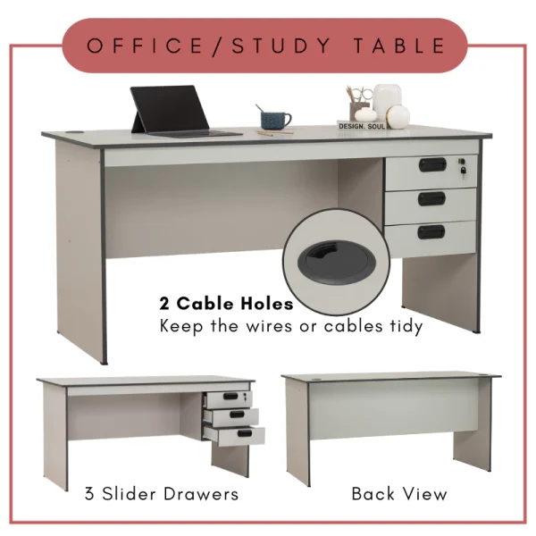 ECO 5 Office Table Computer Table Working Desk L150cm W71cm H75cm