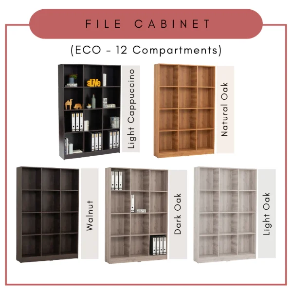 Random ECO 12C File Cabinet Office Rack Book Rack Display Cabinet L117.5cm W29.5cm H174cm
