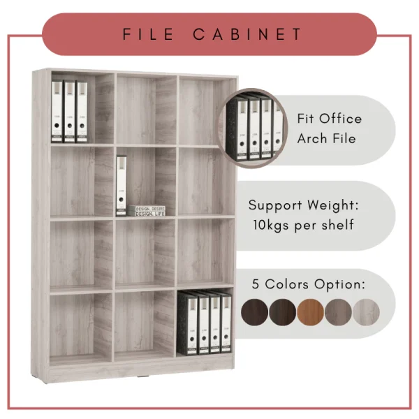 Random ECO 12C File Cabinet Office Rack Book Rack Display Cabinet L117.5cm W29.5cm H174cm