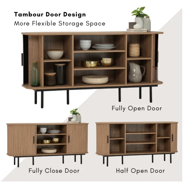 MALMO Sideboard Kitchen Cabinet L150cm W40cm H75cm