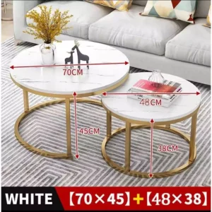 Random 2 In 1 Flexible Coffee Round Tables Marble Texture Table Nordic for Living Room Furniture