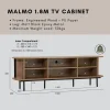 my-11134207-7rasi-mdpgiq0uqrb3da.webp MALMO 180cm TV Cabinet Sliding Door Metal Leg L180cm W40cm H60cm