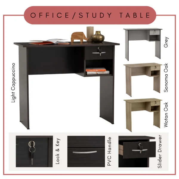 Random ECO 3 Office Table 90cm Working Desk Study Desk L90cm W45.7cm H75cm