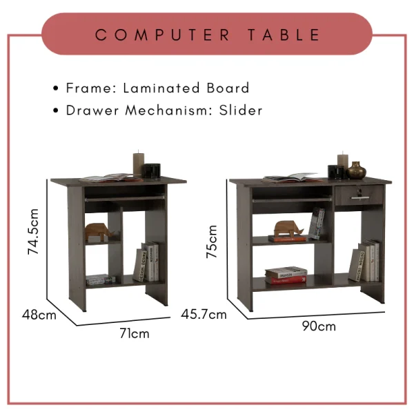Random ECO 3 Office Table 90cm Working Desk Study Desk L90cm W45.7cm H75cm