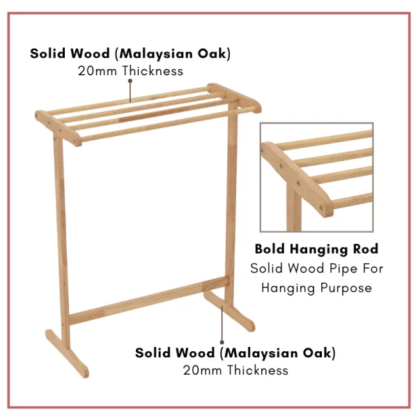 my-11134207-820l4-mf3nz0apmoss44.webp ROY Towel Rack Towel Hanger Wooden Towel Rack L76cm W40.5cm H86.5cm
