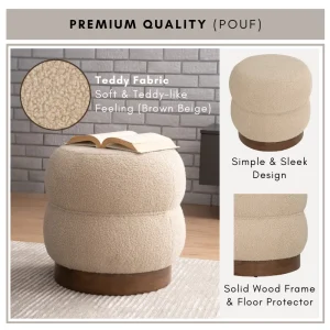 LEXIS Pouf Cushion Minimalist Muji Style L44cm W44cm H44cm