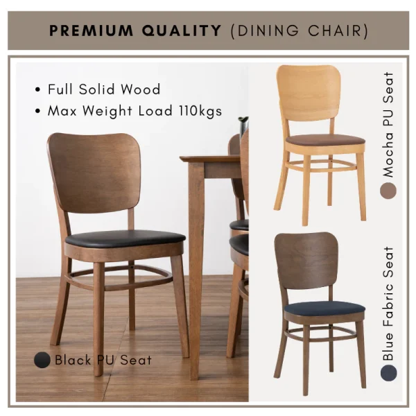 Random BEVERLY Dining Chair Solid Wood L41.5cm W50.5cm H83.5cm