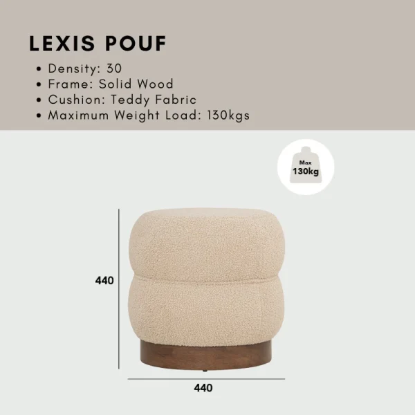 LEXIS Pouf Cushion Minimalist Muji Style L44cm W44cm H44cm