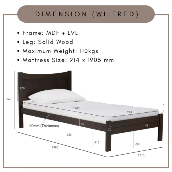 my-11134207-820le-mgd9qegd7ci575.webp Random Single Bed Pull Out Bedframe Wooden Single Bed L198cm W101.5cm H86.5cm