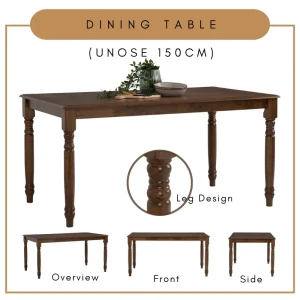 UNOSE Solid Wood Dining Table L150cm W90cm H74cm